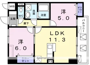 レジデンス桜樺【2階】の間取り