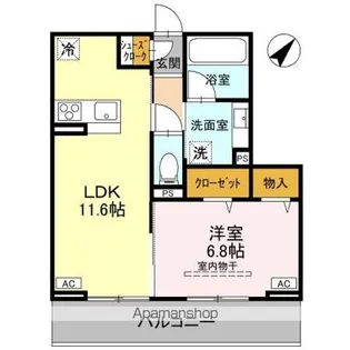 ノーブルラフィネ万平町 B【2階】の間取り