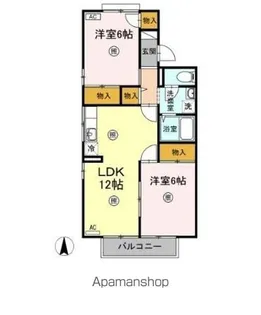 リッツハウス新堀 A棟【2階】の間取り