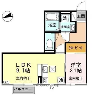 アネシス寺町【1階】の間取り
