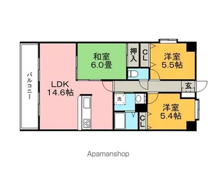 新生マンション花畑西【7階】の間取り