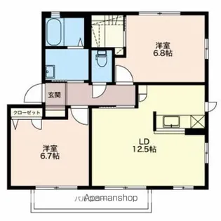 MASTTOWN出川 A棟【A201号室】の間取り