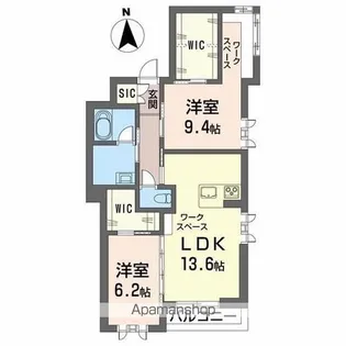 シャーメゾンPREMIAS【2階】の間取り
