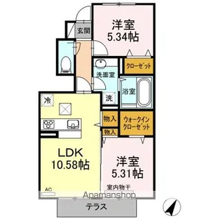 クレセント Ⅰ【1階】の間取り