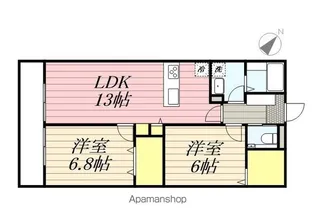 ルージェ前原Ⅱ【3階】の間取り