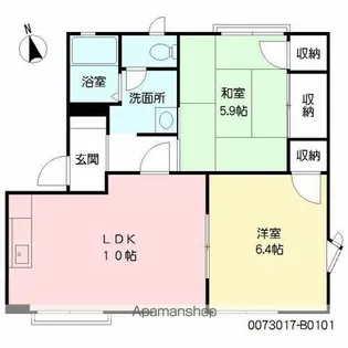 グレイス若宮 B棟【1階】の間取り