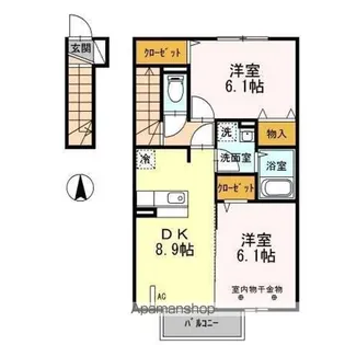 ロイヤルビレッジ C【2階】の間取り