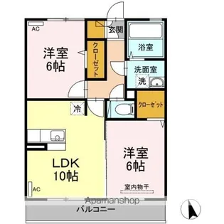 パーク レジェンダ AB【A101号室】の間取り