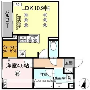 ディアライズ綾羅木本町 A棟【2階】の間取り
