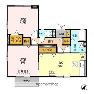 ブルースカイ【1階】の間取り