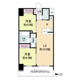セレニテフラン新大阪【302号室】の間取り