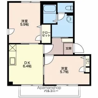 サンシャイン杉山DE【E202号室】の間取り