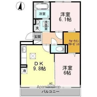 ラフィネはまゆう A棟【A103号室】の間取り