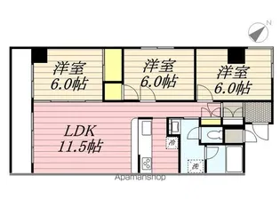 フロンティア白石【4階】の間取り