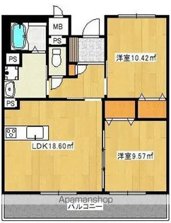 フェリオ仙北【204号室】の間取り
