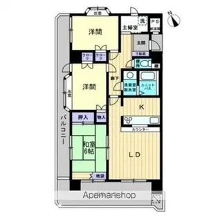 ダイアパレス三条【2階】の間取り