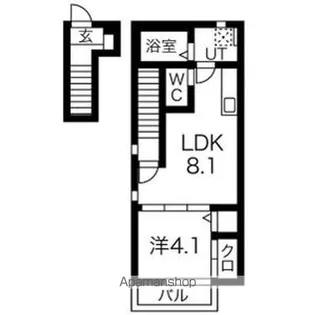 クラウディア人来田【2階】の間取り