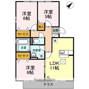 リビングタウン美里【1階】の間取り