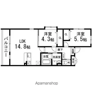 AL SOL泉中央【305号室】の間取り
