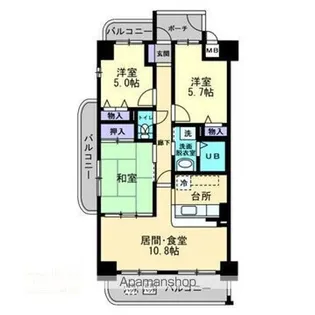 メゾンプロスペール【501号室】の間取り