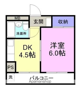 高野ハイツ【4階】の間取り