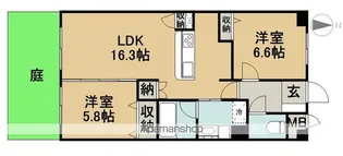 THEPARKTOKINOTERRACE【101号室】の間取り
