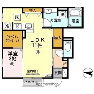 ラ・シエル大島【1階】の間取り