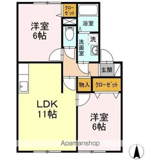 セジュール虹ヶ丘【2階】の間取り