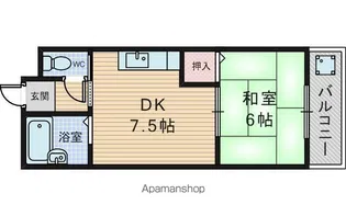 矢内ハイツ服部【4階】の間取り