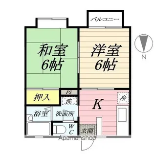 アパルタメント汐入【202号室】の間取り