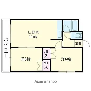 ハイツまるいNO.84【401号室】の間取り
