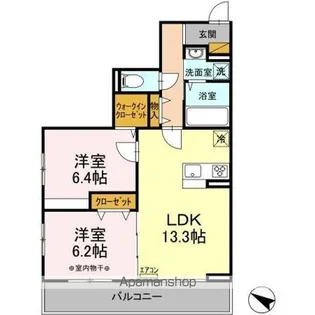 レジデンスヒルトップⅨ【2階】の間取り