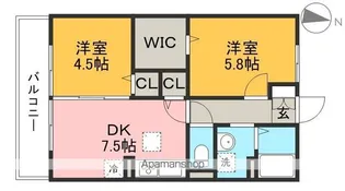 ジュネス北御座【2階】の間取り