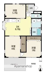 パークヒルズ押切【101号室】の間取り