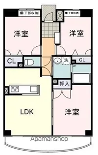 ベルフローラ興津【504号室】の間取り
