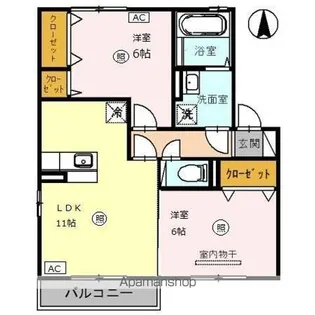 リビングタウン灯明寺 B【2階】の間取り
