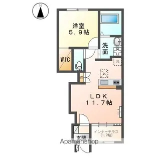 ブランシュフルールK2【1階】の間取り