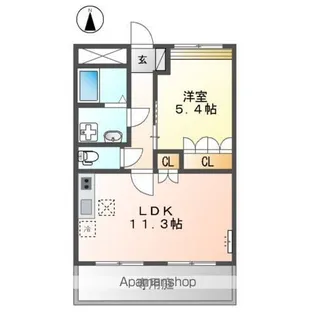 ハイツルーエン【1階】の間取り