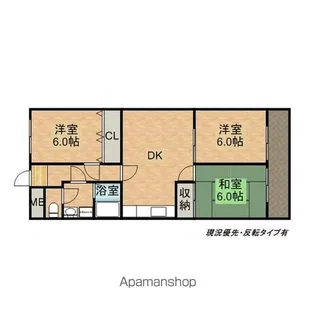 リバーヒル北信太【3階】の間取り