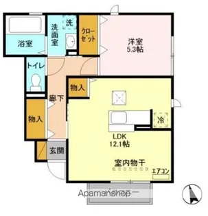 ラ・メゾン・デ・バニラ【1階】の間取り