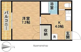 ラ・シャンブル【205号室】の間取り