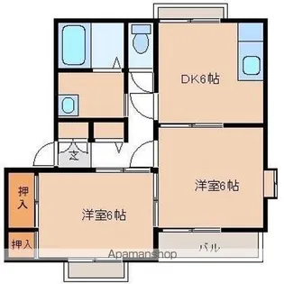 シュガーハウス B【202号室】の間取り