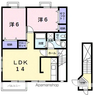 メゾンドラパンⅠ【2階】の間取り