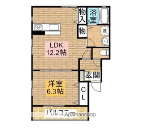 クベール【102号室】の間取り