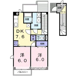 カーサ・アリス【2階】の間取り