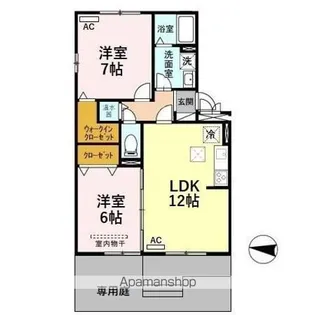 オッツ空港西【1階】の間取り