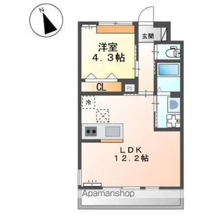 トロワ・ミルピエール【1階】の間取り