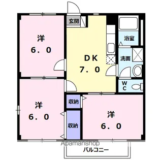 レインボーハイツ【2階】の間取り