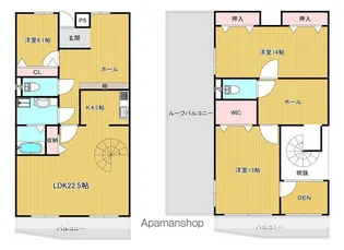 デュオ柏原4号棟【7階】の間取り