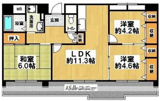 ポルト泉大津【3階】の間取り